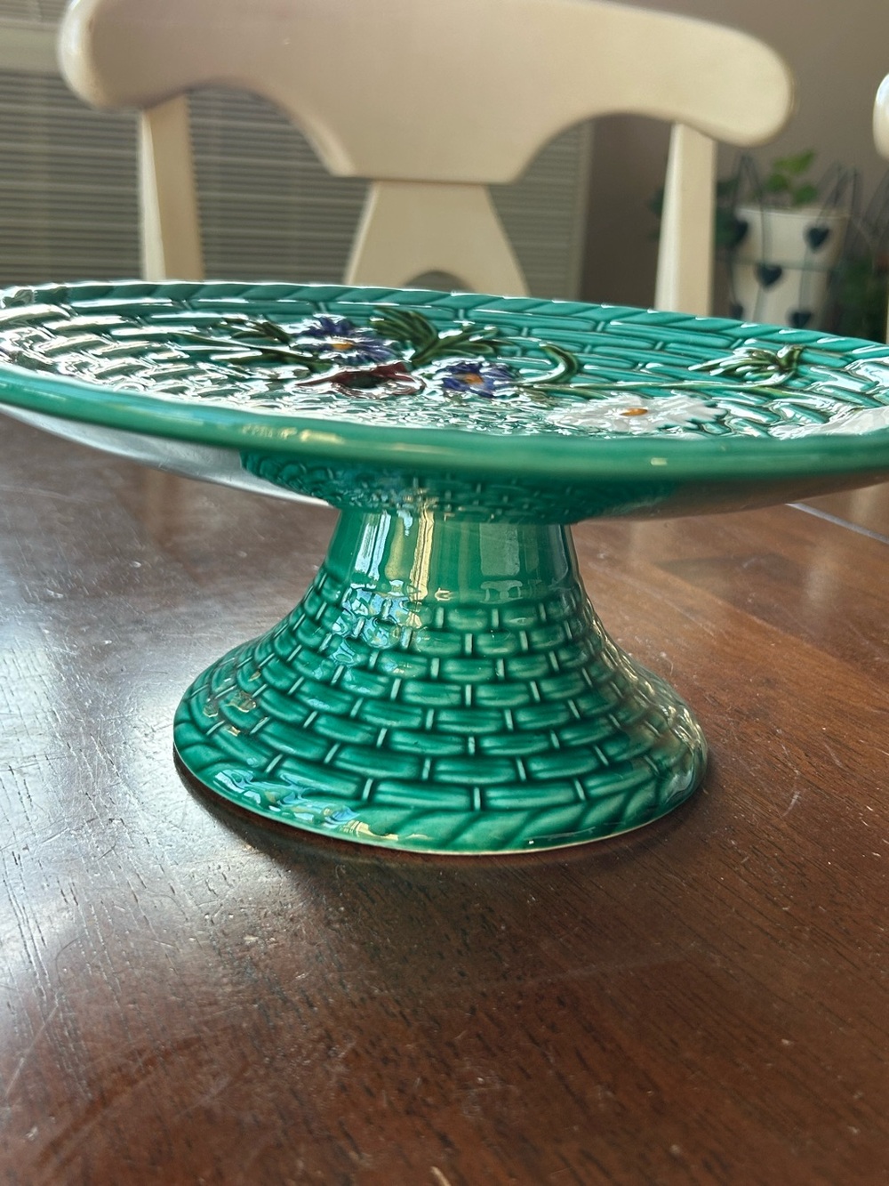 Vintage 1950s SMF Schramberg Majolica Pedestal Cake Stand – Germany - Picture 10 of 12